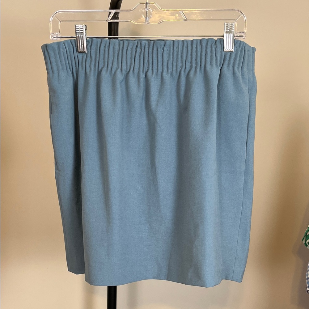 New! J. Crew Dusty Blue Elastic-Waist Sidewalk Mini Skirt size 10 NWT